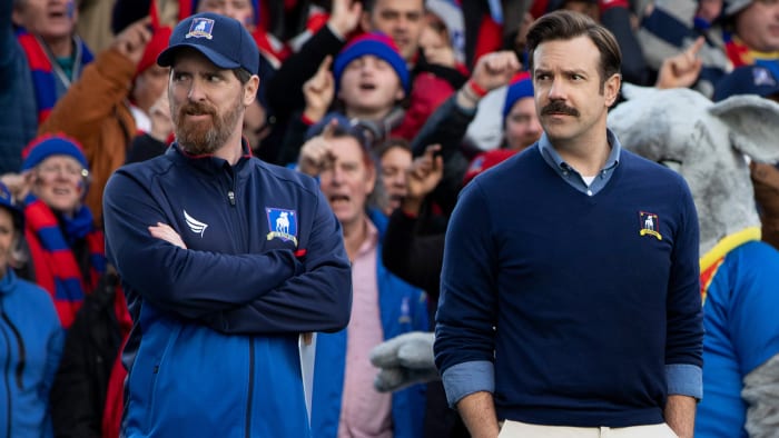 Jason Sudeikis as soccer coach Ted Lasso